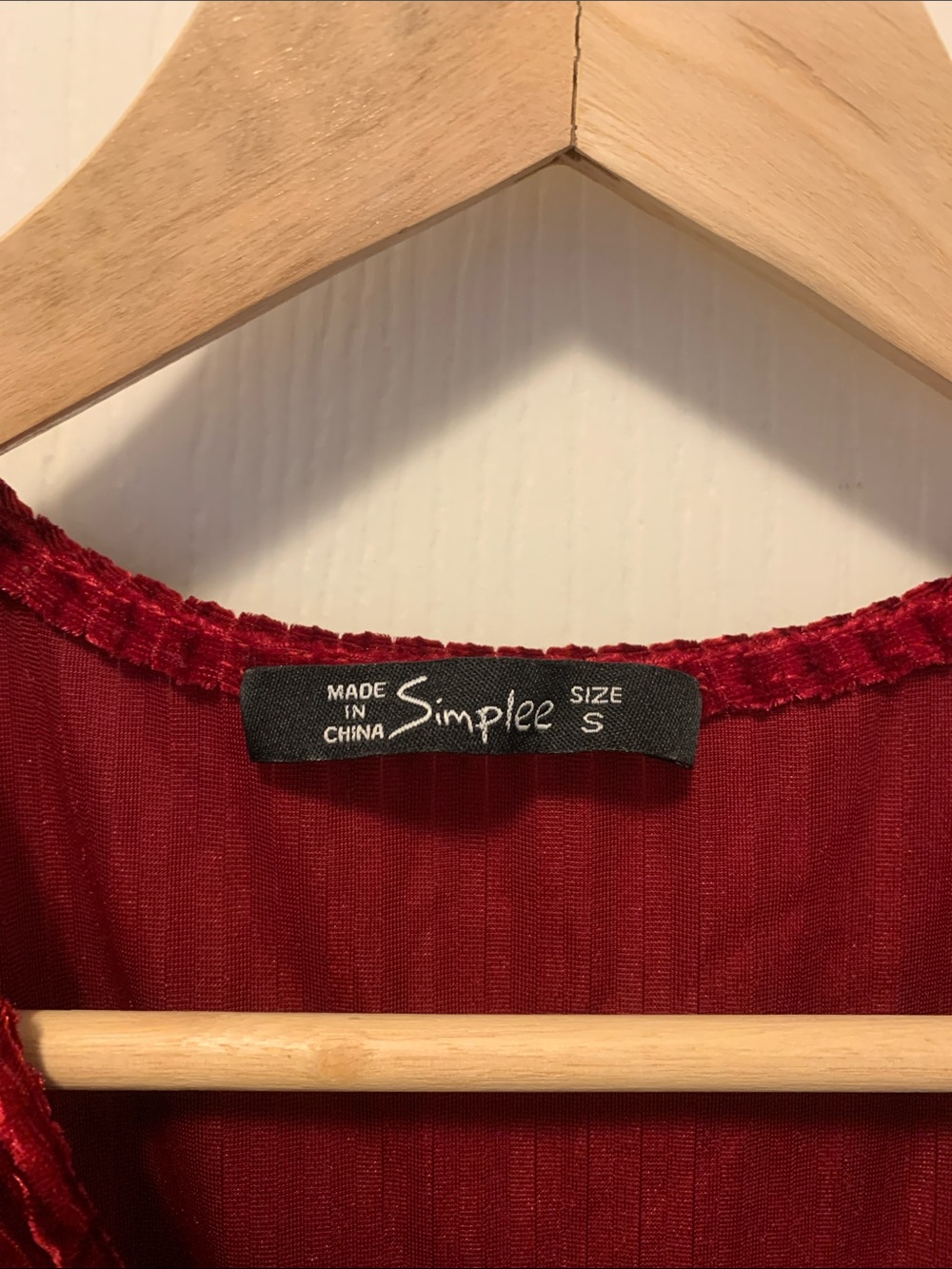 Simple Red Velvet High-Low Wrap Dress - Picture 2 of 5